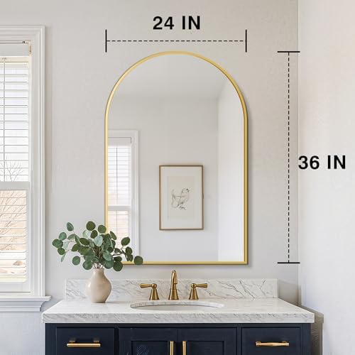 FICTOR 2 Pack 24" x 36" Arched Bathroom Vanity Mirror - Image 2