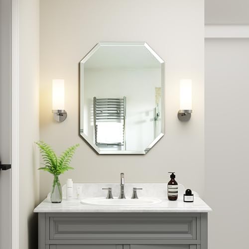 18" x 24" Silver Rectangle Wall Mirror Beveled Edge Frameless Mirrors - Image 7