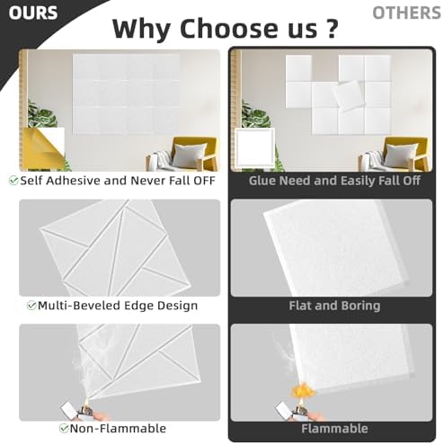 Art3dwallpanels Acoustic Panels 12" X 12", 12 Pack - Image 4