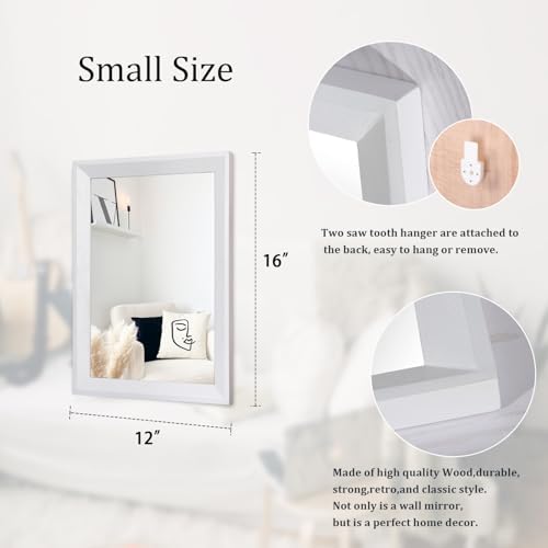 AAZZKANG Rectangular Wall Mirror Wood Framed Small Hanging Mirrors - Image 2