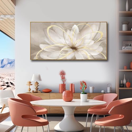 SOUGUAN Gold Flowers Canvas Wall Art Abstract Line Wall Decorations - Image 5