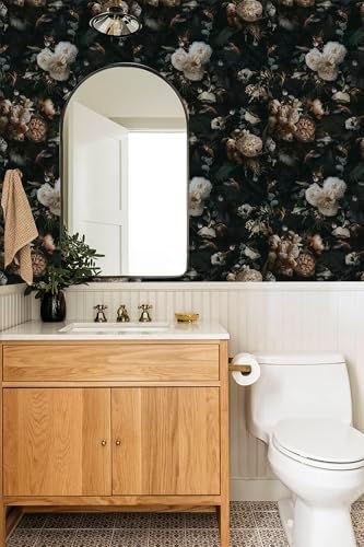 Floralplus Peel and Stick Floral Wallpaper Black Floral Wallpaper - Image 4