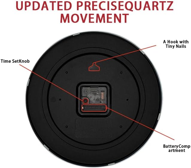 8 Inch Wall Clock Battery Operated Silent Non Ticking Quartz - Image 5