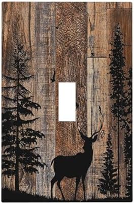 Decorative Light Switch Cover Rustic Forest Antler Elk Deer Silhouettes Animals by Lightswitchcovers