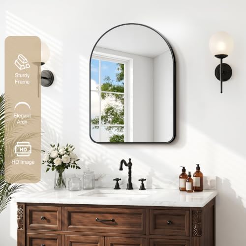 GLASHOM Arched Bathroom Mirror 18x24 Inch - Image 2