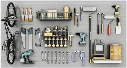 Slatwall Panel Wall Storage Systems, 4x8 ft by Noliven