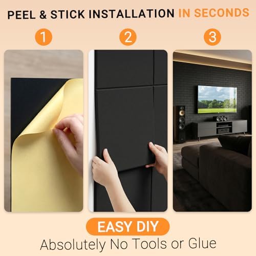 Clulutic15 Pack Acoustic Panels 12" x 12" x 0.4", Self Adhesive Sound Absorbing - Image 6