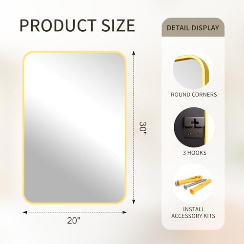 FICTOR Bathroom Mirror for Over Sink, 2 Pack 30"x20" Vanity Mirror - Image 6