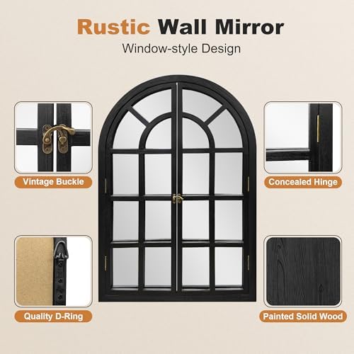 Arched Wall Mirror with Windowpane - Image 6