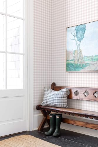 Heroad Pink Peel and Stick Wallpaper Boho Gingham Checkered Contact Paper - Image 4