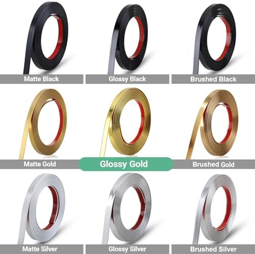 Gaahing 196.8" x 0.5" Shiny Gold Molding & Wall Trim, Flexible Peel and Stick - Image 4