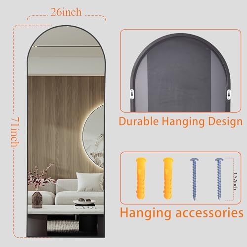 AUYHM Arched Mirror Full Length, Nanoglass Standing Mirror Full Length - Image 5