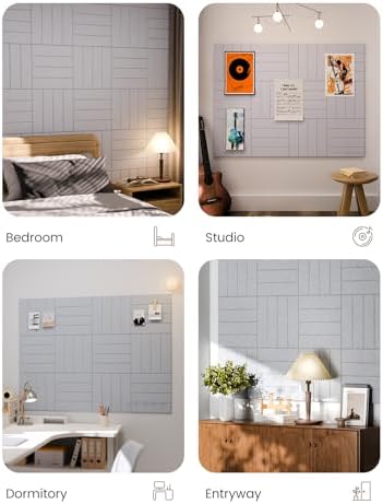 Fluxynara Felt Bulletin Board & Cork Board Alternative, Soft Gray - Image 6