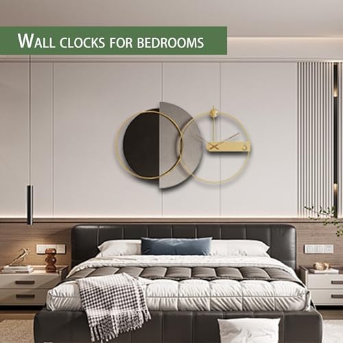 Mid Century Modern Wall Clock 3D Luxury Large Geometric Silent Non Ticking - Image 4