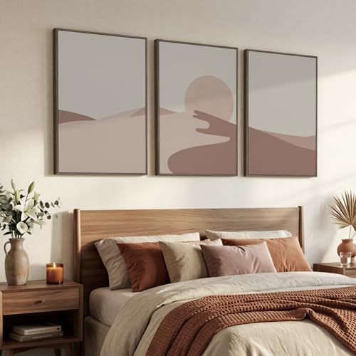 Large Framed Neutral Abstract Desert Wall Art - Image 2