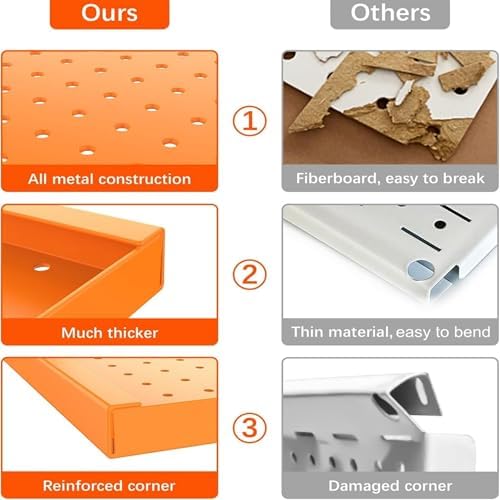 TORACK Wall Organizer Pegboard 24x24 in or 12x48 in, Tools Storage Pegboard - Image 6