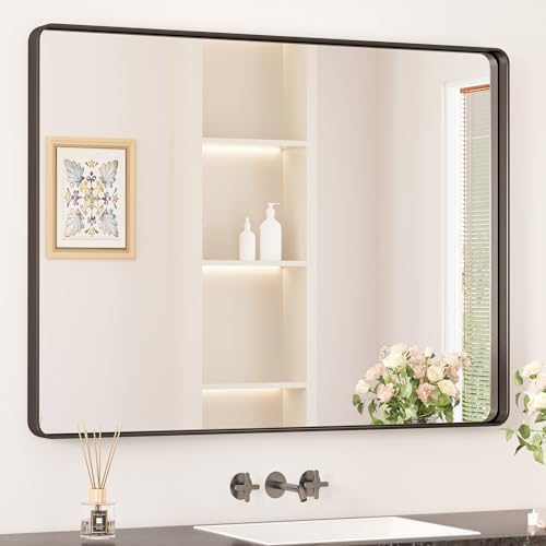 Keonjinn 40 x 30 Inch Black Bathroom Mirrors by Keonjinn