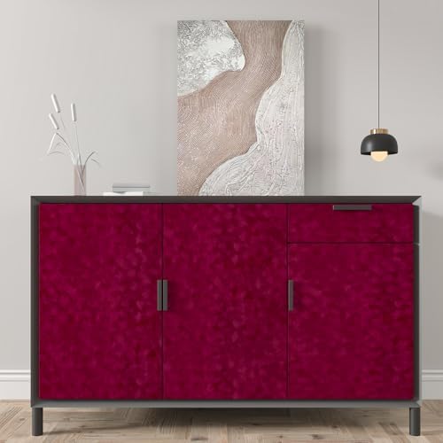 CHIHUT Dark Red Self Adhesive Velvet Flocking Liner 12''x472'' Soft Crinkle - Image 3