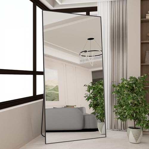 Full Body Mirror 193 x 86 cm Floor Mirror, Large Black Rectangular - Image 6
