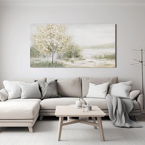 Green Wall Art Modern Nature Wall Art Canvas Art Wall Decor Spring Scene Wall - Image 2