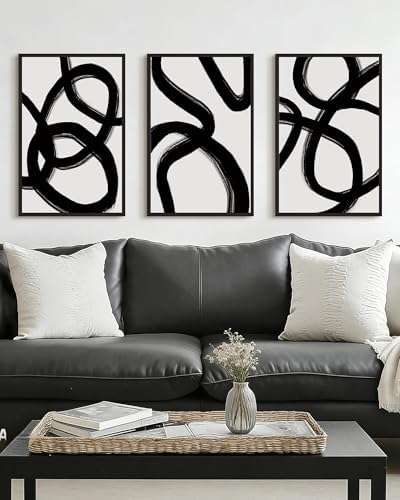 Drsoum Lager 16x24in Black and Gray Abstract Framed Wall Art Decor Duotone by Drsoum