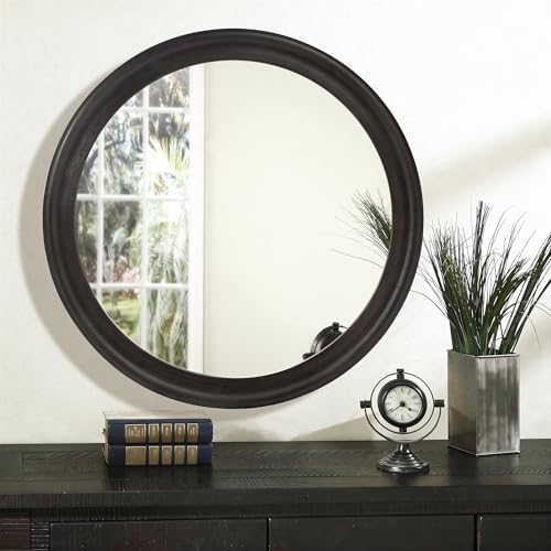 CULER Round Wall Mirrors 36 Inch, Wood Mirror - Image 5