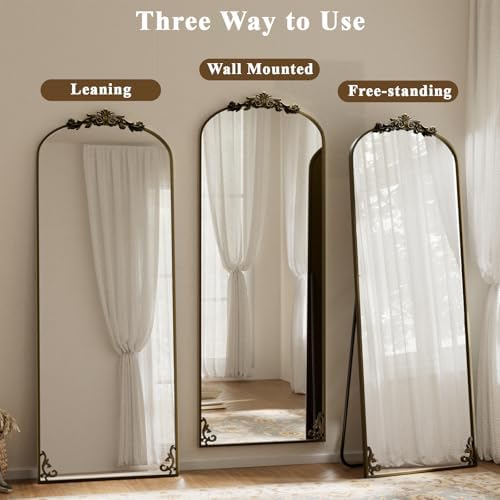BEAUTYPEAK 56" x 21" Baroque Arch Full-Length Mirror - Image 4
