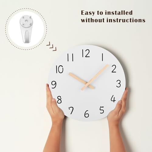Plumeet 10'' Wooden Wall Clock Small Frameless Clocks - Image 6