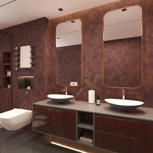 BAYYA Red Wallpaper Stick and Peel Metallic Copper/Gold Contact Paper - Image 7