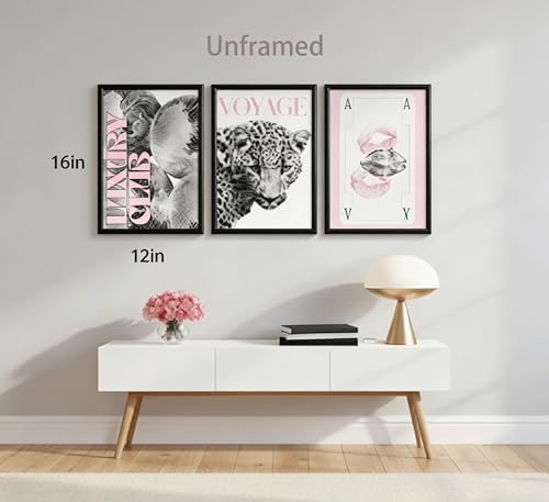 YZLYAD Y2K Pink Posters Wall Art, Trendy Leopard Wall Decor12x16in - Image 4