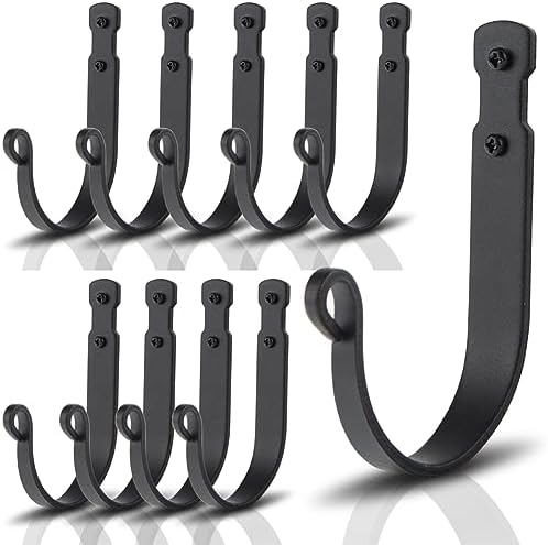 Wrought Iron Wall Mounted Coat Hooks Heavy Duty, Decorative Metal Wall Hooks by AKBFOX