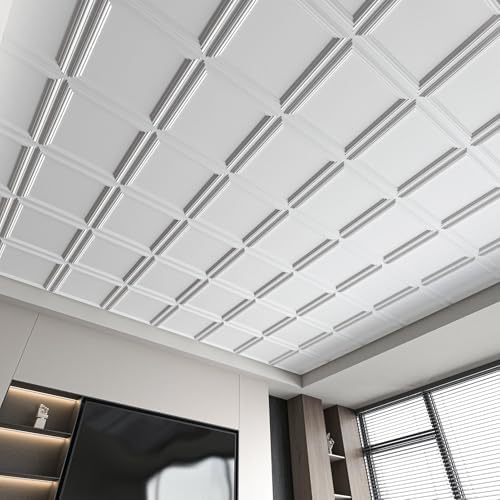 Art3d 3D PVC Ceiling Tiles 24x24 in, 144 Sq.Ft - Image 4