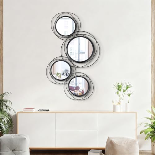 3 Set Sunburst Round Mirrors for Wall Decor Bedroom Bathroom - Image 2