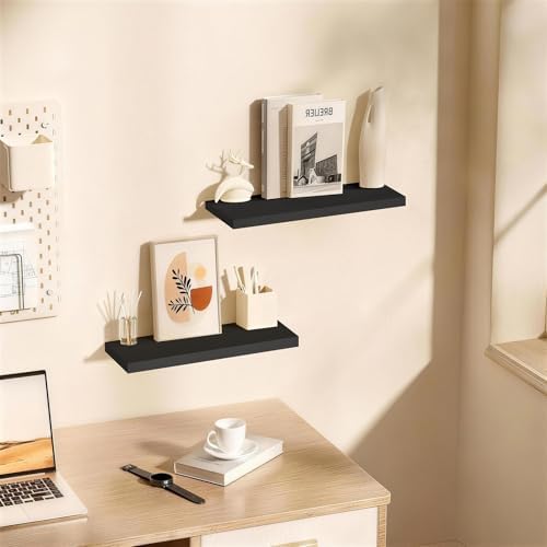 BAYKA Black Floating Shelves 22.5in, Wall Mounted - Image 4