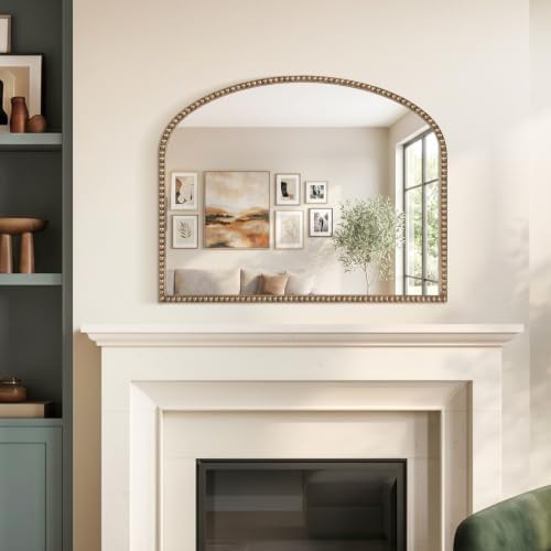 Antique Gold Arched Wall Mirror - Image 6