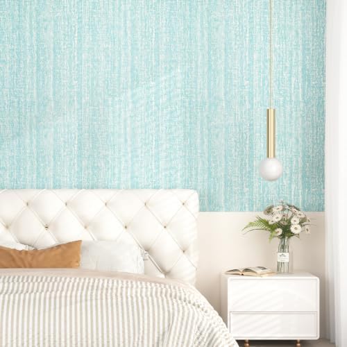 Blue Grasscloth Wallpaper Modern Textured Wallpaper Peel and Stick by Skyblur