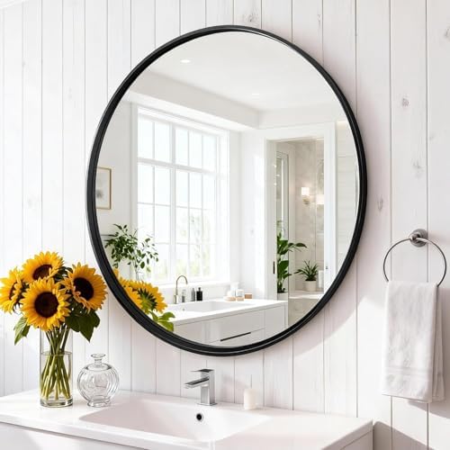NEWBULIG Round Bathroom Mirror 18", Wall Mirror by NEWBULIG