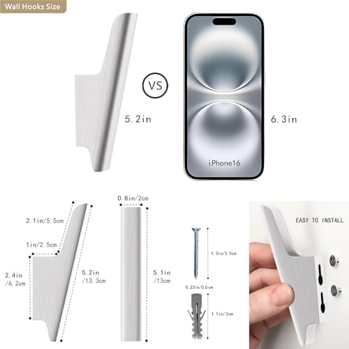 Wood Wall Hooks 4 Pack Coat Hooks Wall Mount, Towel Hooks - Image 3