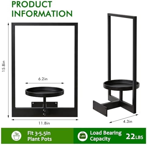 Picture Frame Wall Planters Set of 3, Modern Metal Hanging Shelves - Image 3