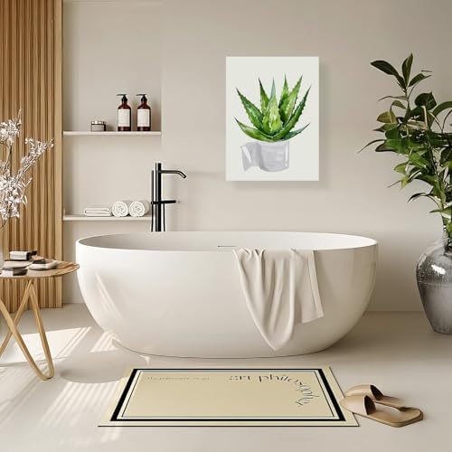 Framed Canvas Prints Funny toilet paper Botanical Aloe Vera Green Plant Wall - Image 3