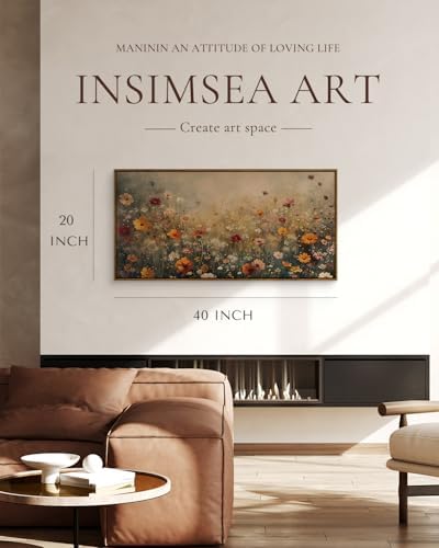 InSimSea Extra Large Framed Vintage Wall Art, Flower Wildflower - Image 3