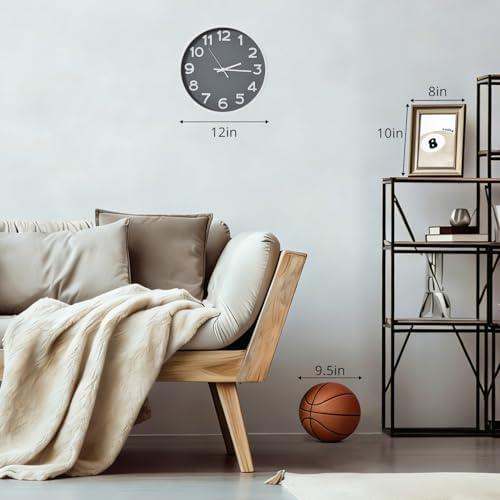 Wall Clock Silent Non-Ticking Battery Operated Indoor Analog Simple Style - Image 3