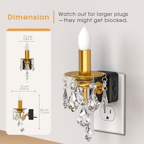 Briignite Chandelier Night Lights Plug into Wall, Amber Night Light Dimmable - Image 6