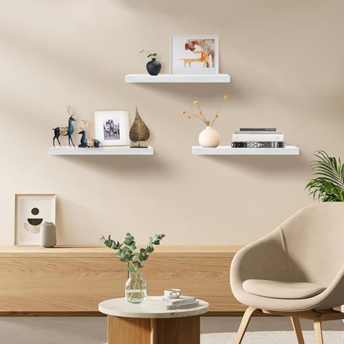 White Floating Shelves for Wall Set of 3 - Image 2