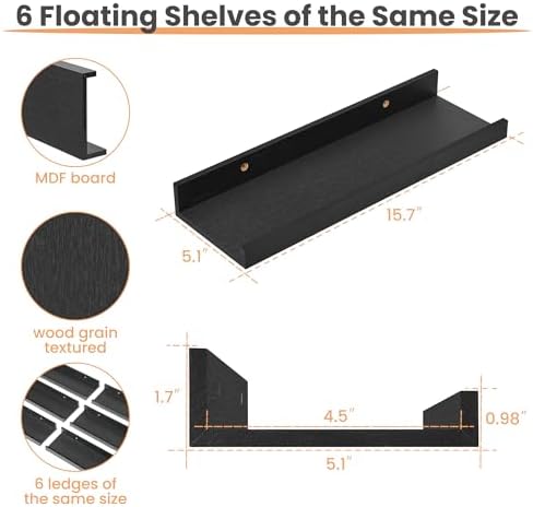 upsimples Floating Shelves for Wall Decor and Storage - Image 3