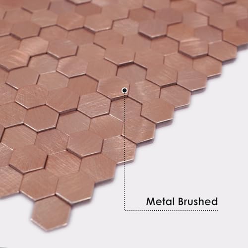STICKGOO Mosaic Peel and Stick Backsplash Tiles, 8 Sheets, Rose Gold - Image 5