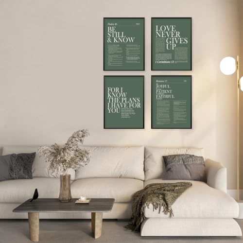 Locomiss Sage Green Christian Modern Bible Verse Green Wall Art Decor - Image 6