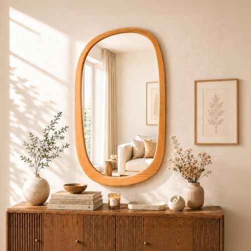 Saliwa Wood Mirrors for Wall, Living Room, Entryway Hallway, Bathroom by Unknown