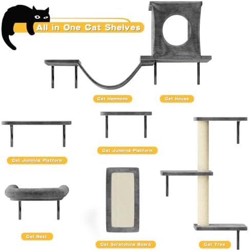 Cat Wall Shelves, Dark Gray - Image 2