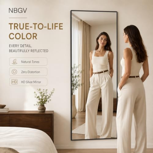 57"x21" Full Length Mirror, Floor Mirror Full Length Black - Image 3